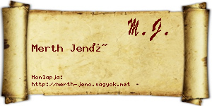 Merth Jenő névjegykártya