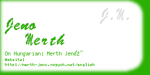 jeno merth business card